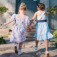 Hope & Henry Toddler Girls Heirloom Short Sleeve Puff Party Dress
