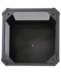 Outdoor Camping or Backyard Steel Square Grelha Fire Pit with Grilling Grate - 16" - Black