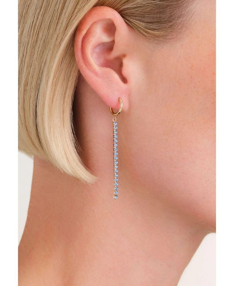 Rosefield Tennis Earrings 14K Yellow Gold Plated Stainless Steel