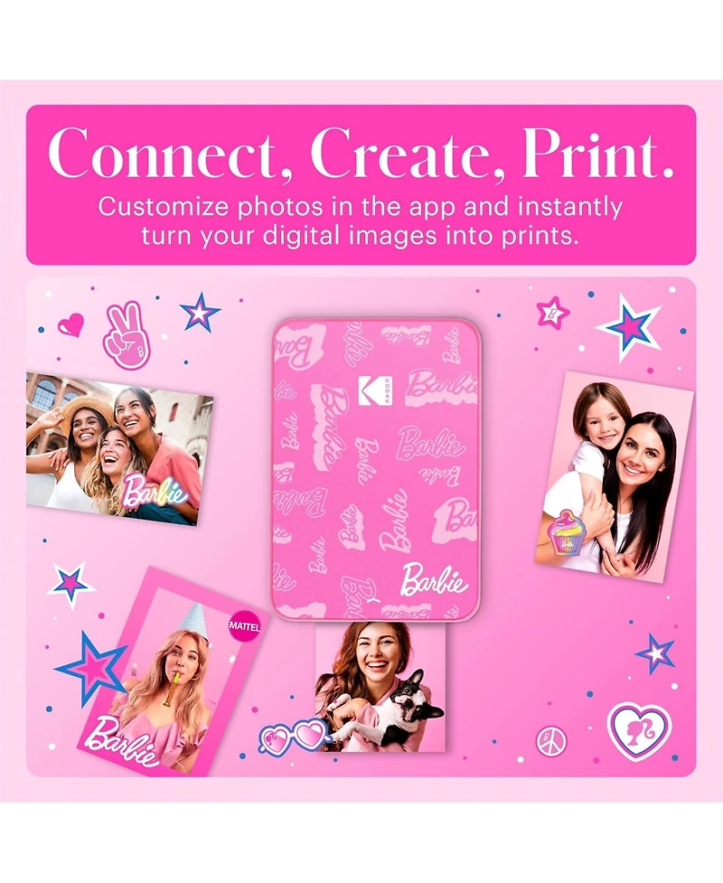 Kodak x Barbie Step Slim Instant Portable Photo Printer Barbie Starter Bundle (Signature Style)