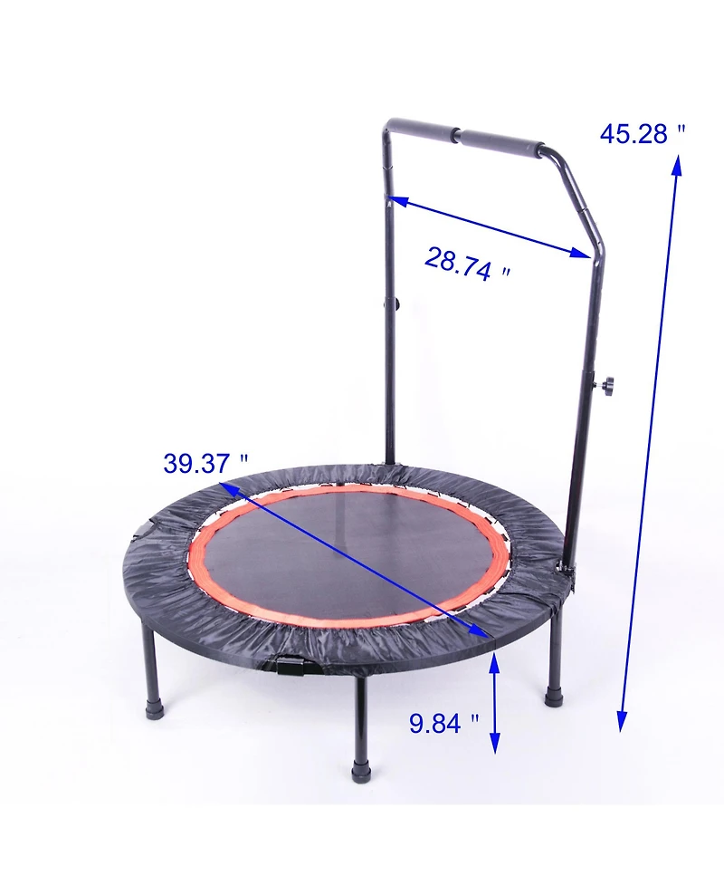 Lovmor 40 Inch Mini Exercise Trampoline Fitness Rebounder Trampoline with Safety Pad Max. Load 300LBS