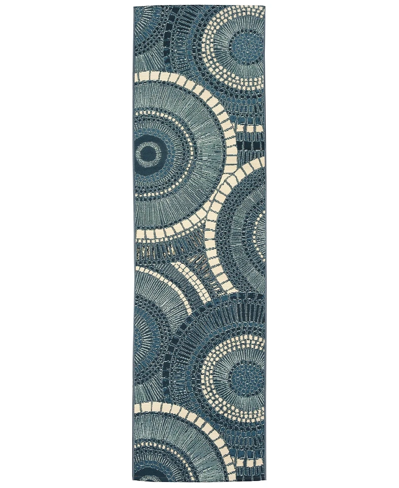 Liora Manne' Marina Circles 1'11"x7'6" Runner Area Rug