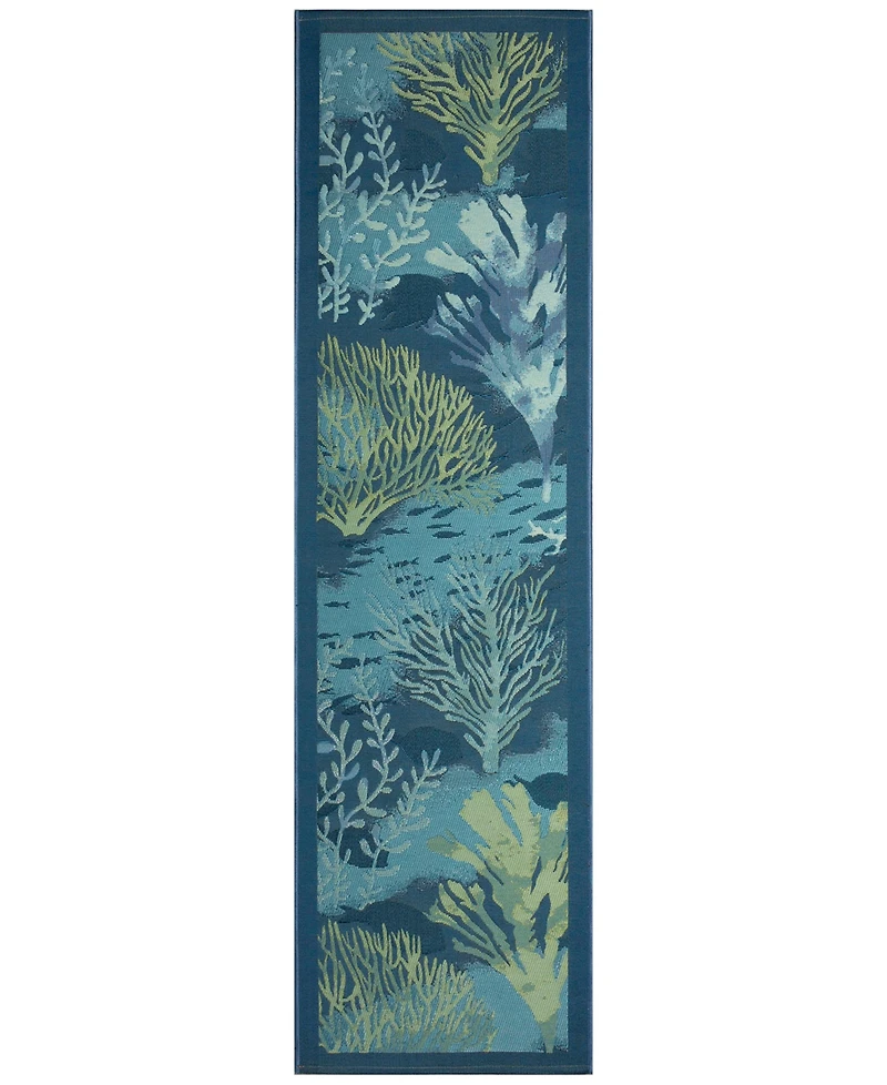 Liora Manne' Marina Coral Garden 1'11"x7'6" Runner Area Rug