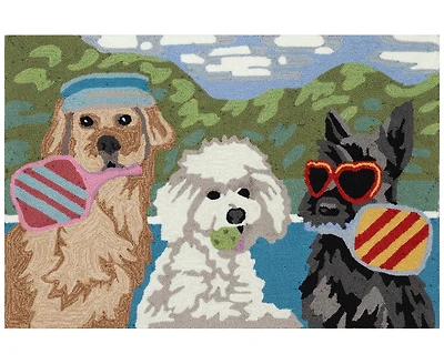 Liora Manne' Frontporch Pickled Pups 1'8"x2'6" Area Rug