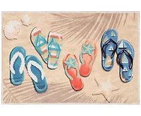 Liora Manne' Impressions Beachside Flip Flops 2'5"x3'11" Area Rug