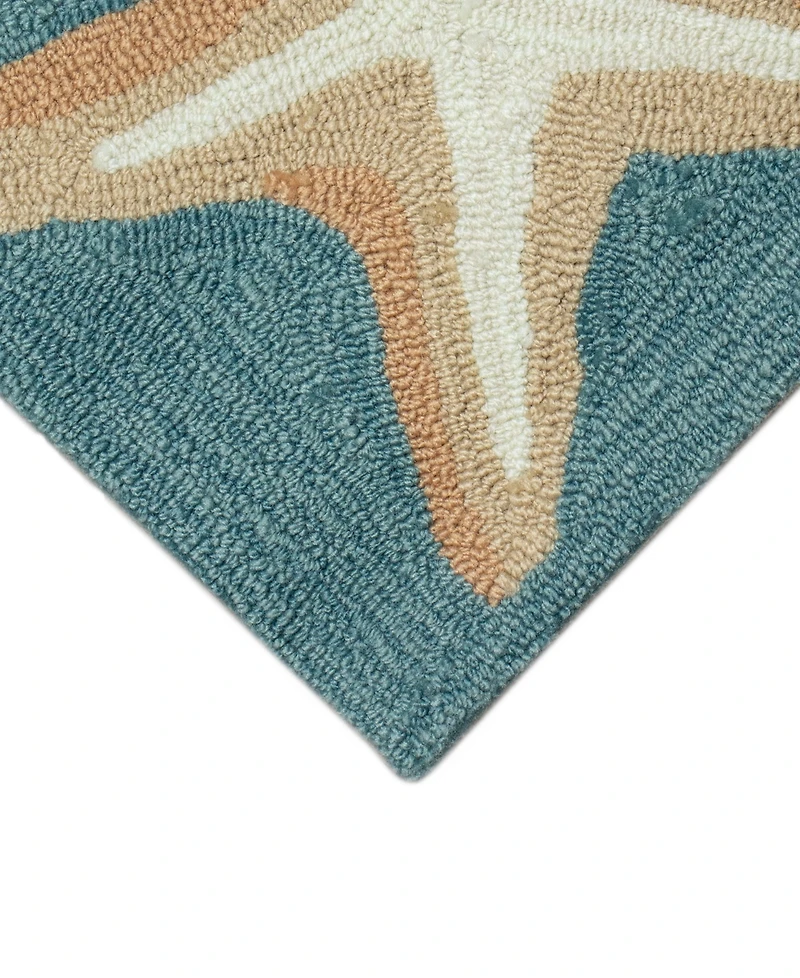 Liora Manne' Capri Starfish Border 1'8"x2'6" Area Rug