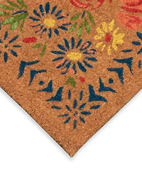 Liora Manne' Natura Block Print Flowers 1'6"x2'6" Area Rug