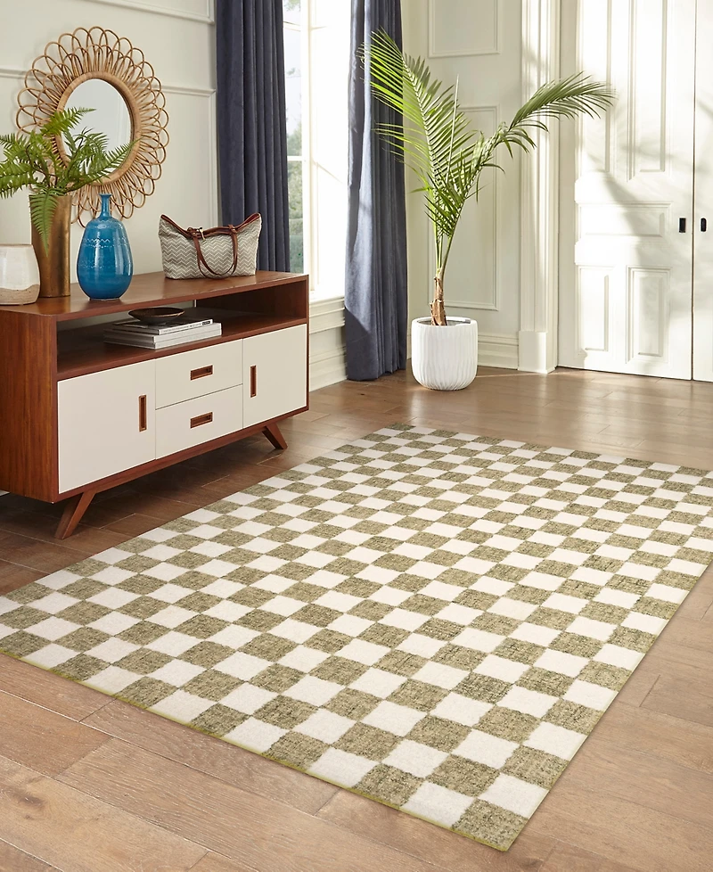 Liora Manne' Savannah Checkerboard 7'6"x9'6" Area Rug