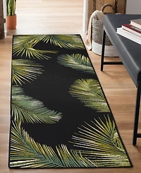 Liora Manne' Marina Palm Border 1'11"x7'6" Runner Area Rug