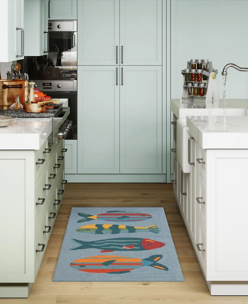 Liora Manne' Frontporch Fishes 1'8"x2'6" Area Rug
