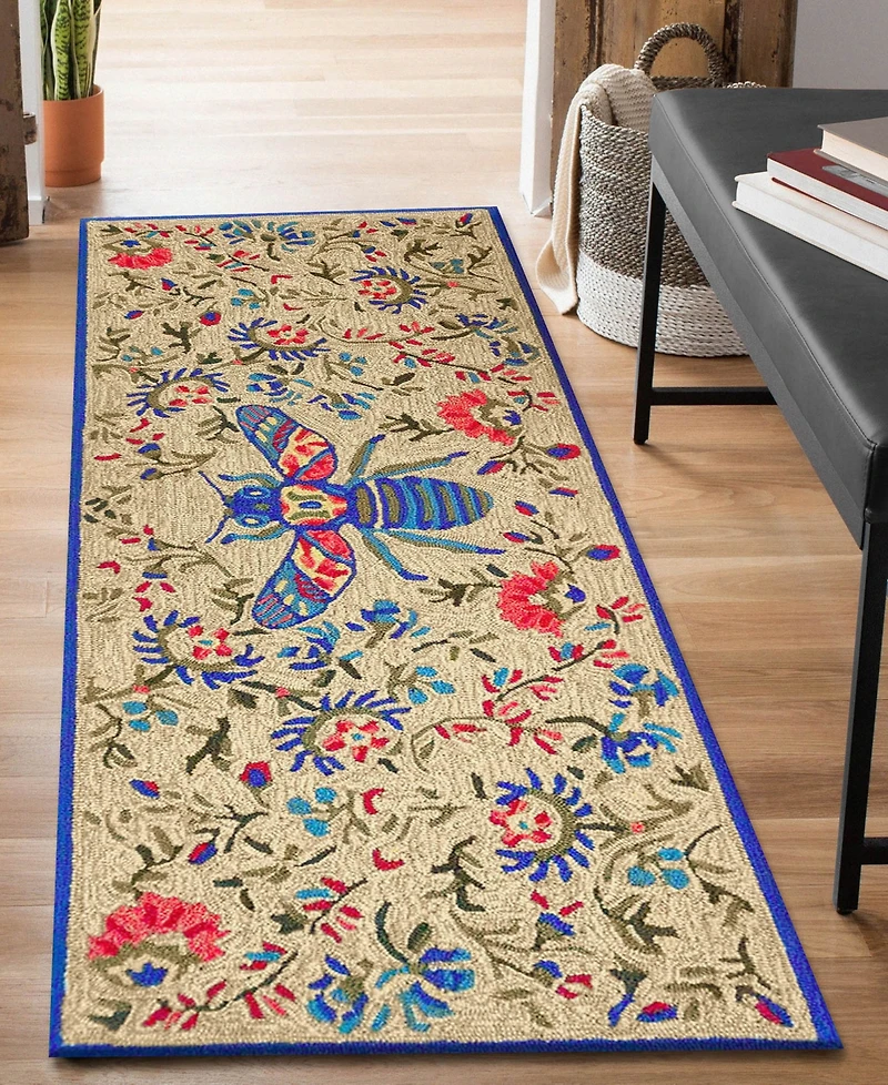 Liora Manne' Frontporch Flora Bee 2'x5' Runner Area Rug