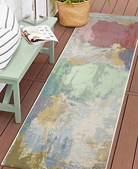 Liora Manne' Marina Watercolor 1'11"x7'6" Runner Area Rug