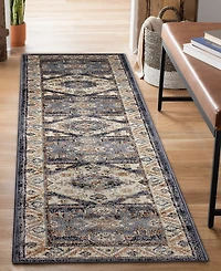 Liora Manne' Ariana Floral Medallion 1'11"x7'6" Runner Area Rug