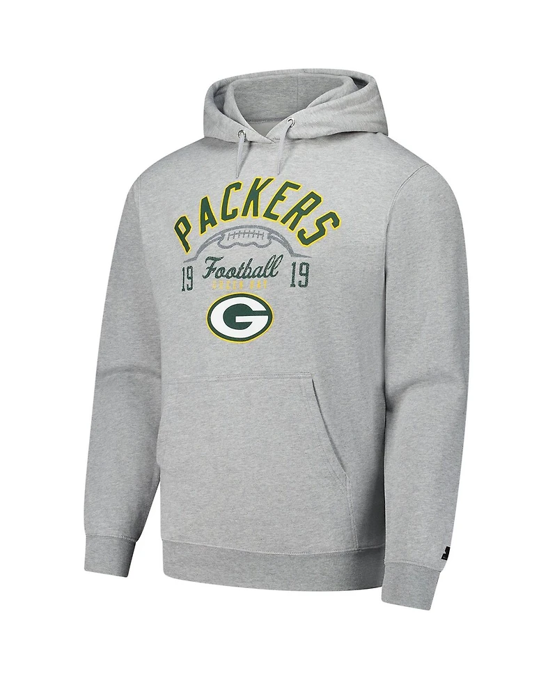 Starter Men's Heather Gray Green Bay Packers Pullover Hoodie