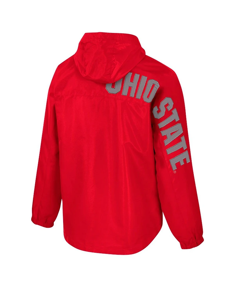 Colosseum Men's Scarlet Ohio State Buckeyes Reloaded Anorak Half-Zip Jacket