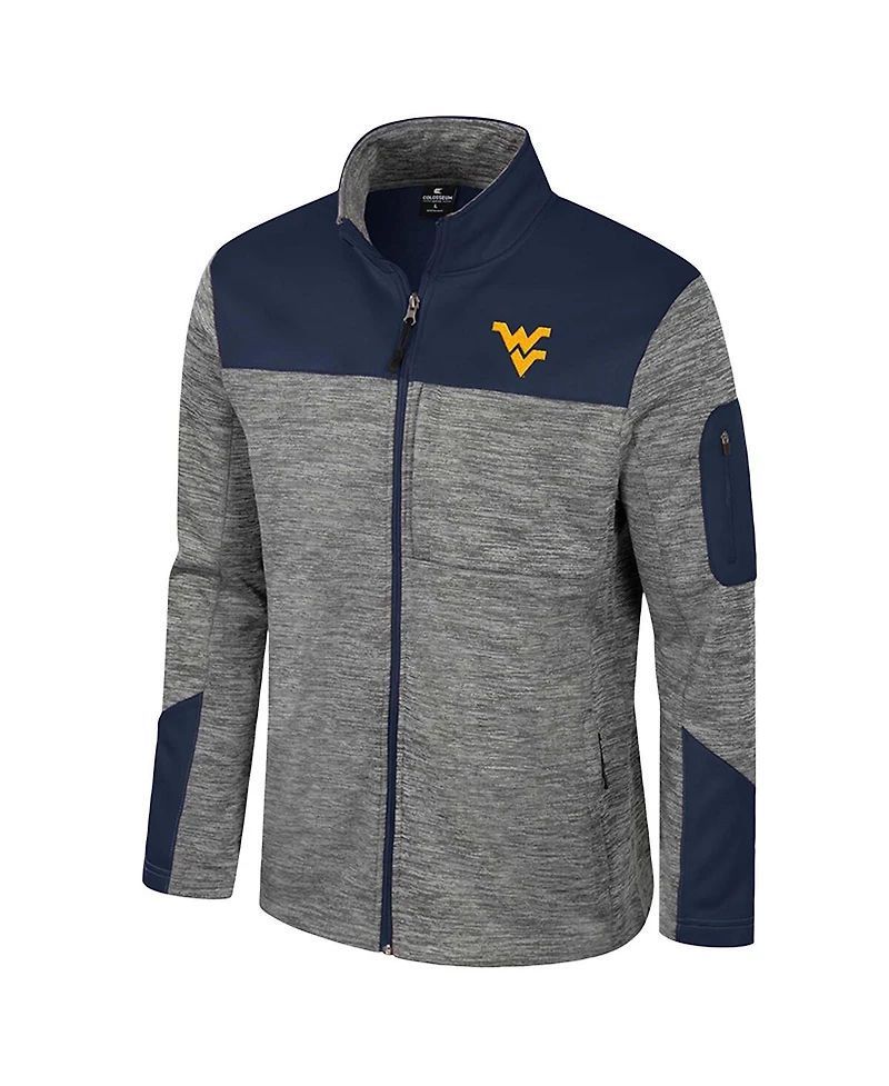 Colosseum Men's Gray/Navy West Virginia Mountaineers Guard Full-Zip Jacket