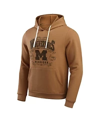 Fanatics Men's Tan Michigan Wolverines Camp Fleece Tri-Blend Pullover Hoodie