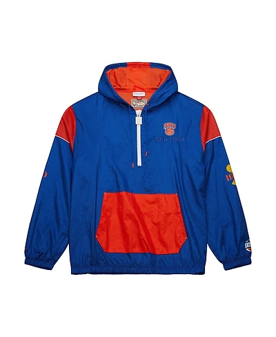 Mitchell & Ness Men's and Women's Blue New York Knicks Hardwood Classics Team Og 3.0 Anorak Half-Zip Windbreaker Jacket