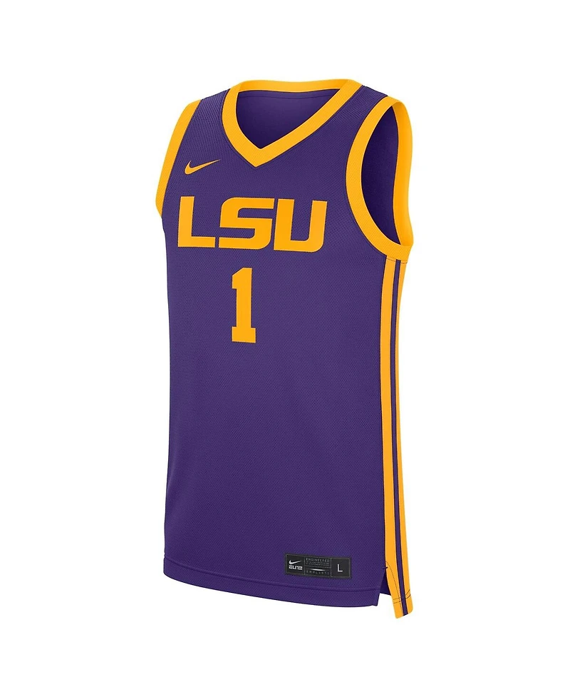 Nike Men's 1 Purple Lsu Tigers Road Replica Jersey