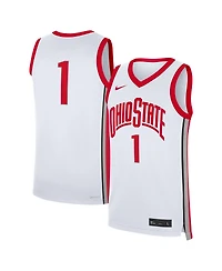 Nike Men's 1 White Ohio State Buckeyes Home Replica Jersey