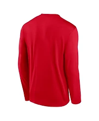 Nike Men's Scarlet Ohio State Buckeyes Primary Stack Legend Long Sleeve T-Shirt