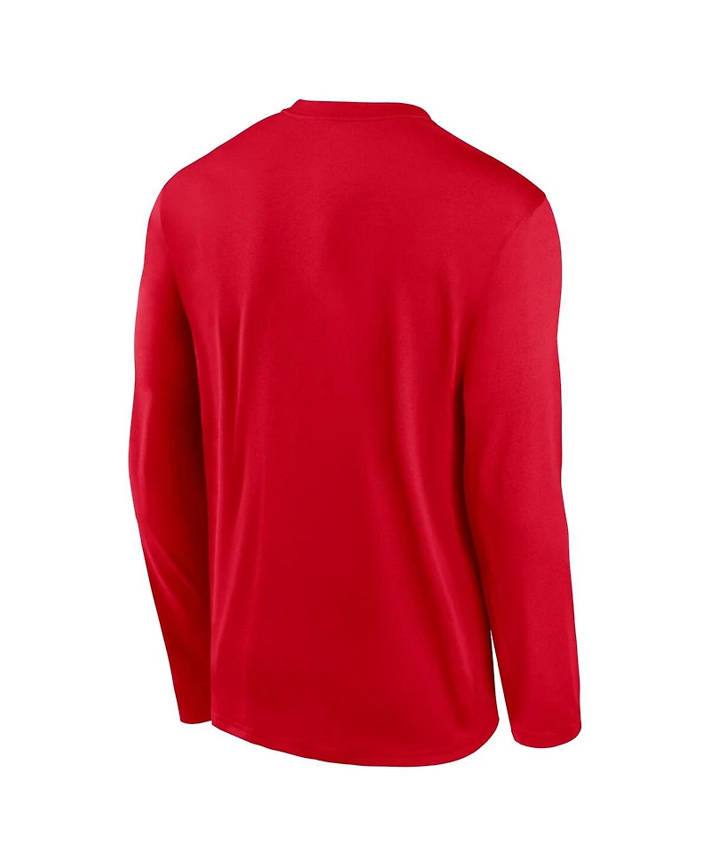 Nike Men's Red Georgia Bulldogs Alternate Logo Lockup Legend Performance Long Sleeve T-Shirt