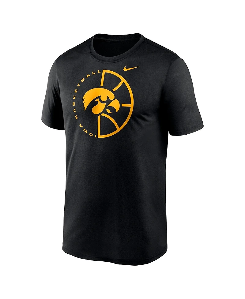 Nike Men's Black Iowa Hawkeyes Legend Basketball Icon Performance T-Shirt