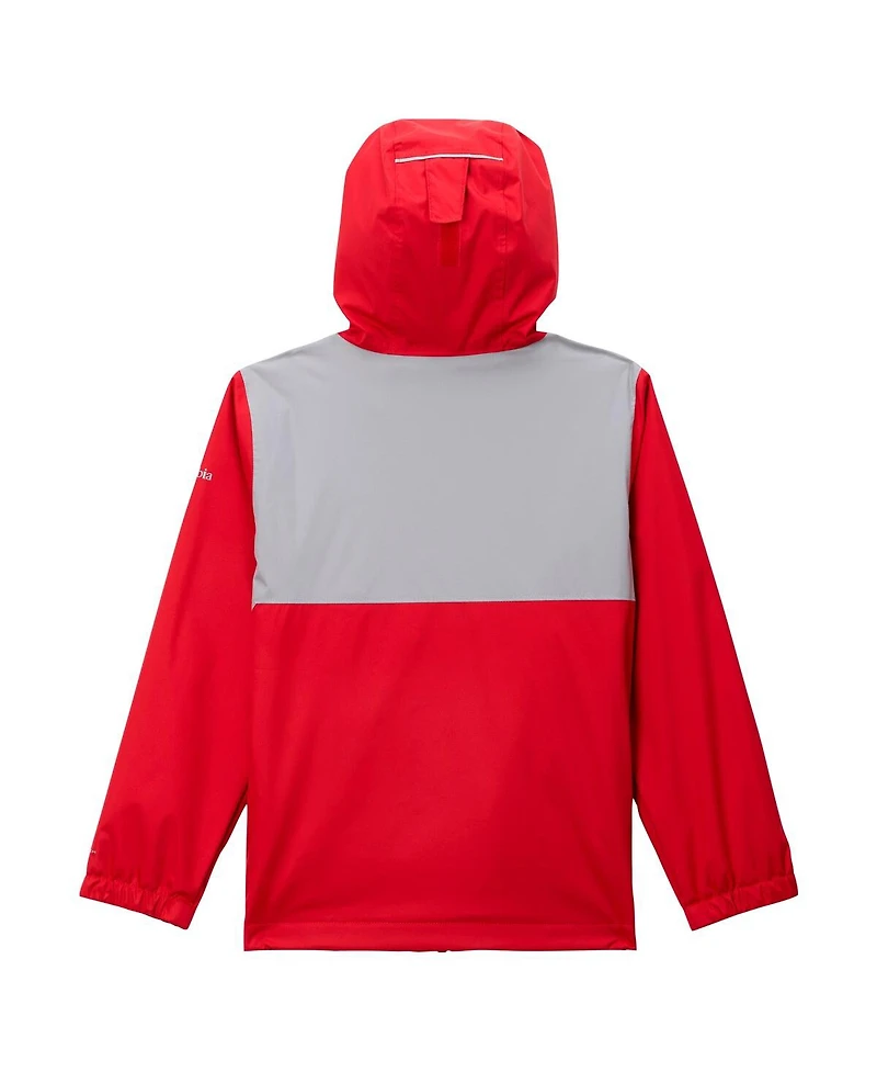 Columbia Big Boys and Girls Scarlet Ohio State Buckeyes Rainy Fields Lined Omni-Tech Full-Zip Hoodie Jacket