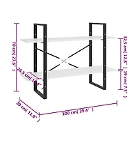 2-Tier Book Cabinet White 39.4"x11.8"x27.6" Engineered Wood