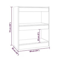Book Cabinet/Room Divider Smoked Oak 23.6"x11.8"x28.3"