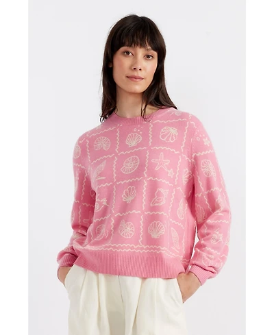Chinti & Parker Women's La Mer Printed Wool Cashmere Sweater