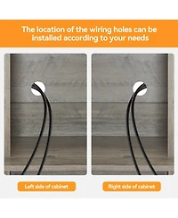 gaomon 70" Farmhouse Bar Wine Cabinet with Sliding Barn Doors, Coffee Liquor Cabinets with Storage Shelves and Glasses Rack for Kitchen, Dining Room