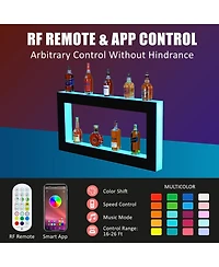 gaomon Acrylic Lde Wine Cabinet - Led Wine Display Rack, Remote Control, App-Controlled, Modern Design, 48-Inch 2-Tier