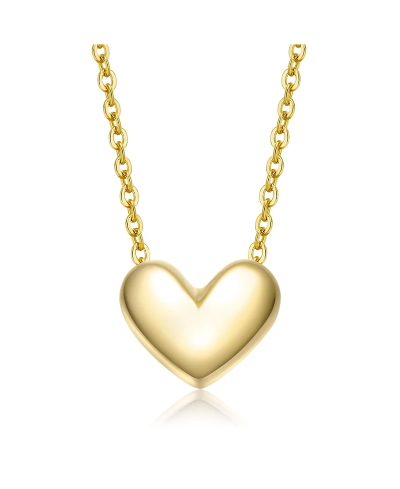 GiGiGirl Minimalist Heart Pendant Necklace White Gold Plated, 14K or 18K Rose Plated