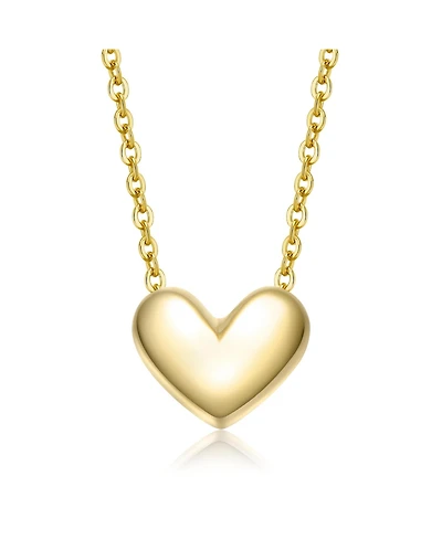 GiGiGirl Minimalist Heart Pendant Necklace White Gold Plated, 14K or 18K Rose Plated