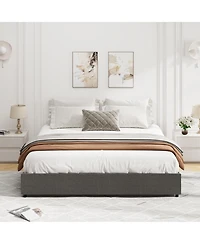 gaomon King Bed Frame, Platform Bed Frame, Fabric Upholstered with 4 Storage Drawers