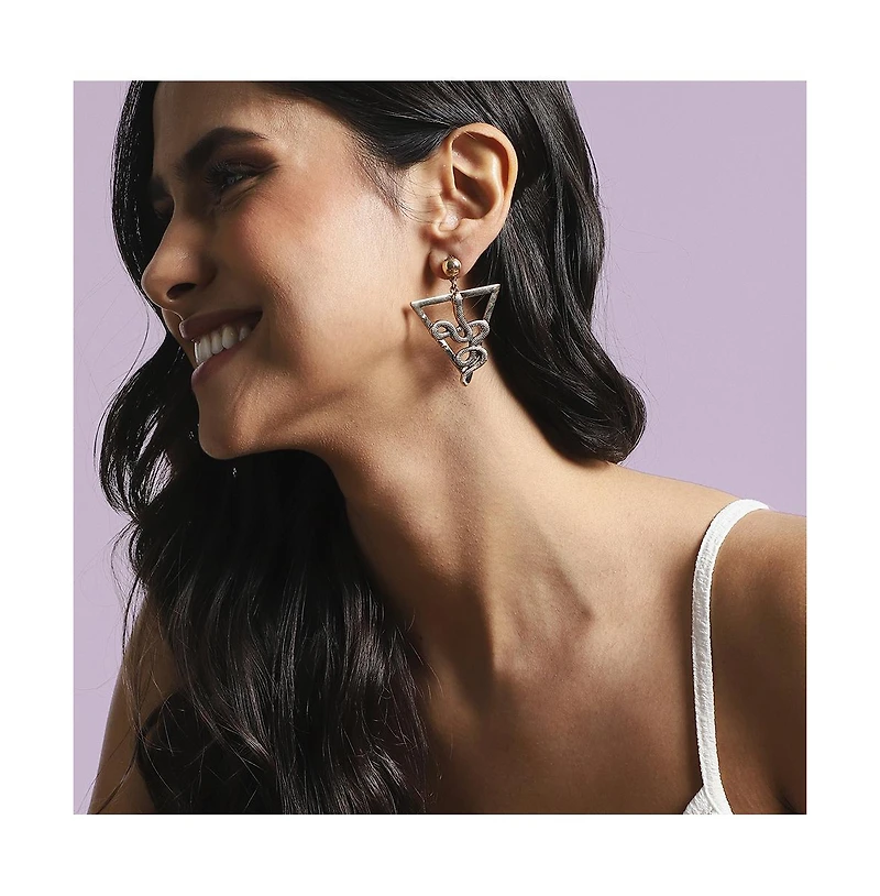 Geometric Snake Drop Earrings