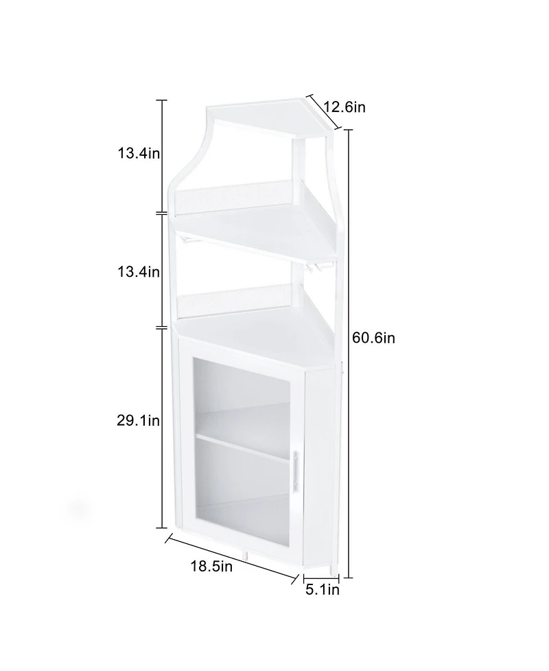 gaomon Corner Wine Bar Rack Cabinet with Detachable Wine Rack, Home Bar Cabinet with Barn Door and Adjustable Shelf, Wine Bar Cabinet and Buffet Cabin