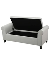 50” Armed Storage Bench,Upholstered Ottoman for Bedroom,Living Room, or Entryway-The Pop Home