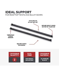 Yakima 78 Inch Aluminum Hd Crossbar, Works w/StreamLine Towers, Black (Set of 2)