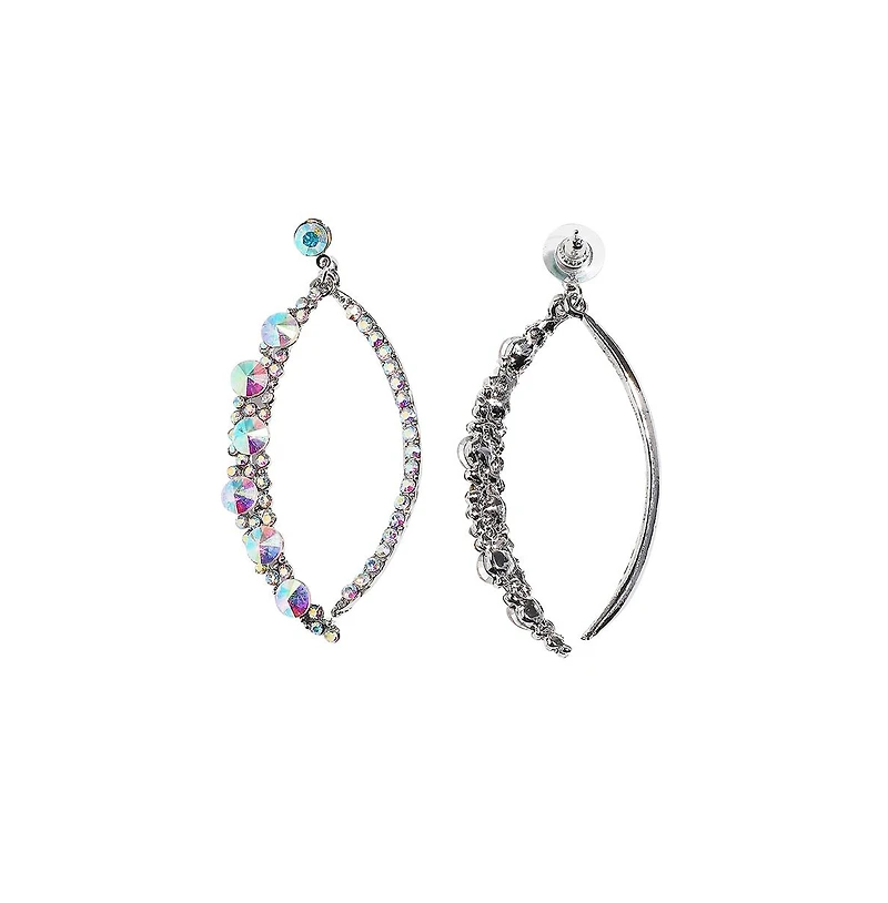 Rhinestone Crescent Drop Earrings