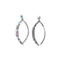 Rhinestone Crescent Drop Earrings