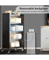 Mega Casa Door Accent Cabinet, 4 Tier Kitchen Organizer Shelf