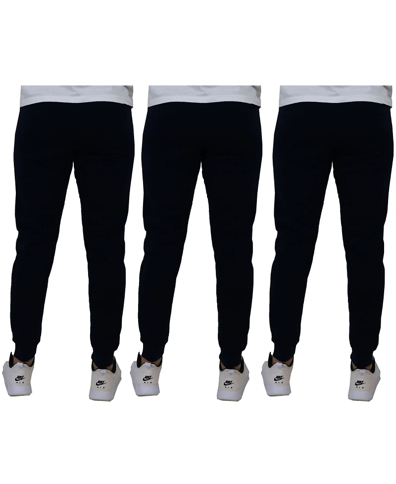Galaxy By Harvic Men's Pro Star Slim Fit Fleece Lined Joggers-3 Pack