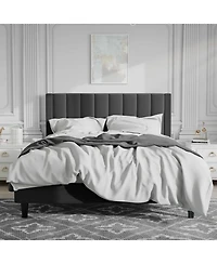Contemporary Upholstered Bed Frame with Headboard – Sturdy Platform for Bedroom, Easy Assembly