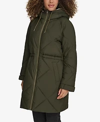 Levi's Women's Diamond Quilted Cinch Waist Parka Jacket