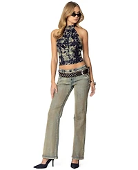 Edikted Womens Paz Printed Mesh Top