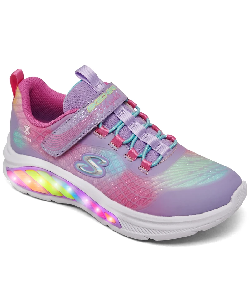 Skechers Little Girls' S-Lights: Rainbow Cruisers - Rainbow Reflecting Light-Up Casual Sneakers from Finish Line