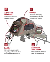 Yakima SkyRise Hd Medium Heavy Duty 4 Season Rooftop Tent for 2 People, Tan