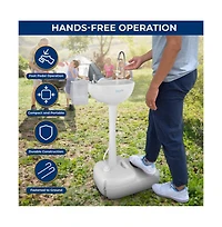 SereneLife Portable Hand-Wash Sink Station with Foot Pump & Soap Dispenser